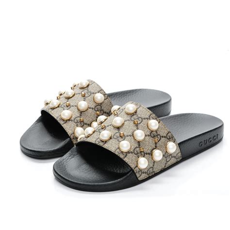 gucci sandals with pearls|gucci closed toe sandals.